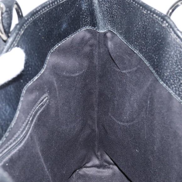 GUCCI GG Canvas Tote Bag Black Silver 113016 Auth am10131