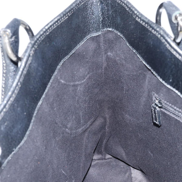 GUCCI GG Canvas Tote Bag Black Silver 113016 Auth am10131