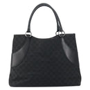 GUCCI GG Canvas Tote Bag Black Silver 113016 Auth am10131-2