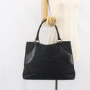 GUCCI GG Canvas Tote Bag Black Silver 113016 Auth am10131-21