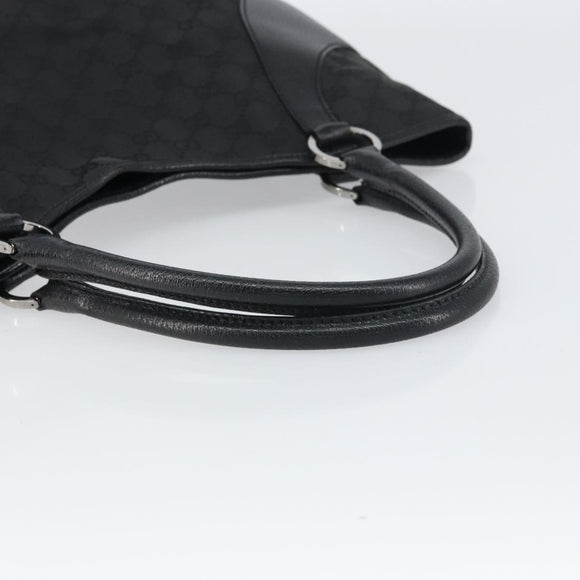 GUCCI GG Canvas Tote Bag Black Silver 113016 Auth am10131