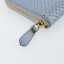 PRADA Long Wallet Safiano leather Blue Gold Auth am10132-8