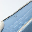 PRADA Long Wallet Safiano leather Blue Gold Auth am10132-18
