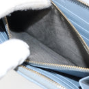 PRADA Long Wallet Safiano leather Blue Gold Auth am10132-11