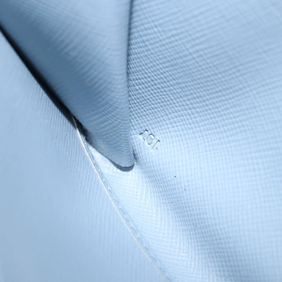 PRADA Long Wallet Safiano leather Blue Gold Auth am10132