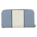 PRADA Long Wallet Safiano leather Blue Gold Auth am10132-2