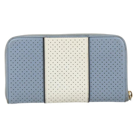 PRADA Long Wallet Safiano leather Blue Gold Auth am10132 - 0