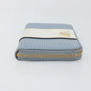 PRADA Long Wallet Safiano leather Blue Gold Auth am10132-3