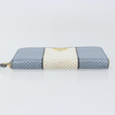 PRADA Long Wallet Safiano leather Blue Gold Auth am10132-6