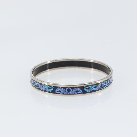 HERMES Emaille PM metal Navy Auth am10134