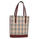 BURBERRY Nova Check Tote Bag Canvas Beige Gold Auth am10137V-1