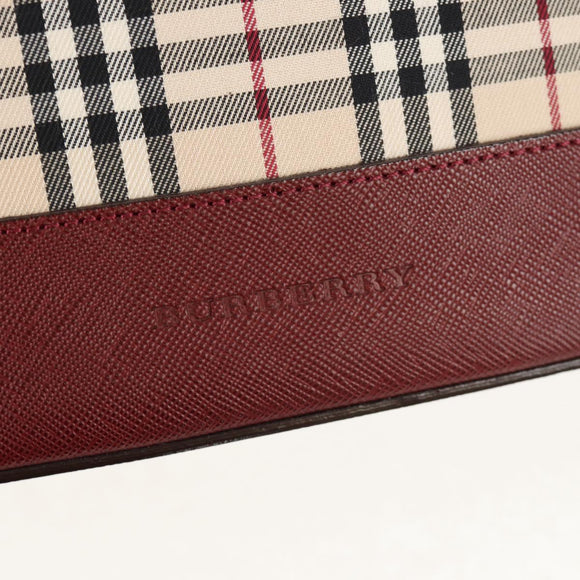 BURBERRY Nova Check Tote Bag Canvas Beige Gold Auth am10137V