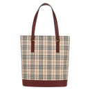 BURBERRY Nova Check Tote Bag Canvas Beige Gold Auth am10137V-3