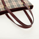 BURBERRY Nova Check Tote Bag Canvas Beige Gold Auth am10137V-7
