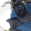 BALENCIAGA Classic Reporter Shoulder Bag Leather Navy Gold 488795 Auth am10138V-23