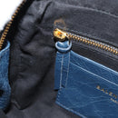 BALENCIAGA Classic Reporter Shoulder Bag Leather Navy Gold 488795 Auth am10138V-24
