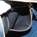 BALENCIAGA Classic Reporter Shoulder Bag Leather Navy Gold 488795 Auth am10138V-25