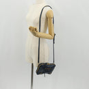 BALENCIAGA Classic Reporter Shoulder Bag Leather Navy Gold 488795 Auth am10138V-26