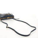 BALENCIAGA Classic Reporter Shoulder Bag Leather Navy Gold 488795 Auth am10138V-7