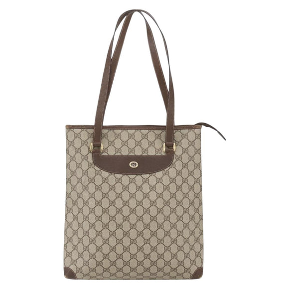 GUCCI GG Supreme Web Sherry Line Tote Bag PVC Beige Red 89 02 905 Auth am10140