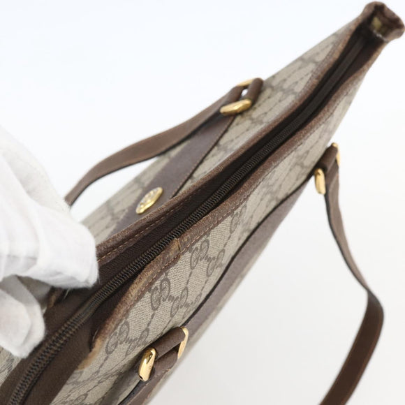 GUCCI GG Supreme Web Sherry Line Tote Bag PVC Beige Red 89 02 905 Auth am10140