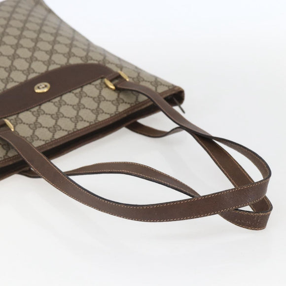 GUCCI GG Supreme Web Sherry Line Tote Bag PVC Beige Red 89 02 905 Auth am10140