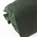 PRADA Chain Tote Bag Nylon Khaki Silver Auth am10142-14