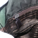 PRADA Chain Tote Bag Nylon Khaki Silver Auth am10142-20