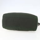 PRADA Chain Tote Bag Nylon Khaki Silver Auth am10142-5