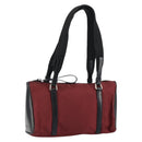PRADA Hand Bag Nylon Bordeaux Silver Auth am10143-1