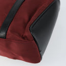 PRADA Hand Bag Nylon Bordeaux Silver Auth am10143-9