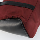 PRADA Hand Bag Nylon Bordeaux Silver Auth am10143-16