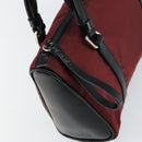 PRADA Hand Bag Nylon Bordeaux Silver Auth am10143-10
