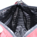 PRADA Hand Bag Nylon Bordeaux Silver Auth am10143-18