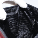 PRADA Hand Bag Nylon Bordeaux Silver Auth am10143-19