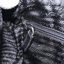 PRADA Hand Bag Nylon Bordeaux Silver Auth am10143-20