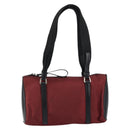 PRADA Hand Bag Nylon Bordeaux Silver Auth am10143-13