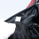 PRADA Hand Bag Nylon Bordeaux Silver Auth am10143-12