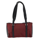 PRADA Hand Bag Nylon Bordeaux Silver Auth am10143-2