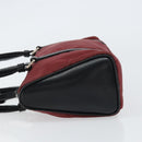 PRADA Hand Bag Nylon Bordeaux Silver Auth am10143-4