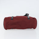 PRADA Hand Bag Nylon Bordeaux Silver Auth am10143-5
