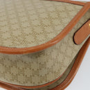 CELINE Macadam Canvas Shoulder Bag PVC Beige Gold Auth am10146-15