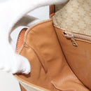 CELINE Macadam Canvas Shoulder Bag PVC Beige Gold Auth am10146-21