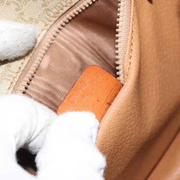 CELINE Macadam Canvas Shoulder Bag PVC Beige Gold Auth am10146