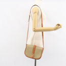CELINE Macadam Canvas Shoulder Bag PVC Beige Gold Auth am10146-23