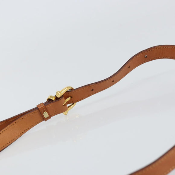 CELINE Macadam Canvas Shoulder Bag PVC Beige Gold Auth am10146