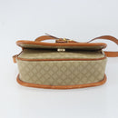 CELINE Macadam Canvas Shoulder Bag PVC Beige Gold Auth am10146-5