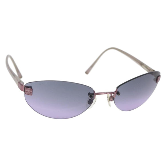 CHANEL Sunglasses metal Purple CC Auth am10147