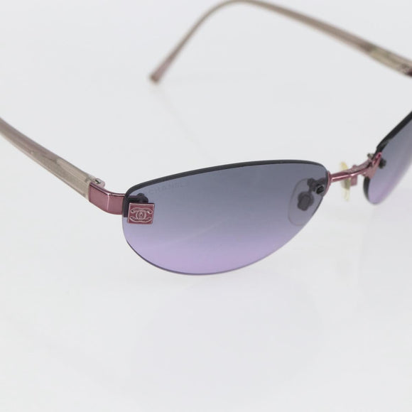 CHANEL Sunglasses metal Purple CC Auth am10147