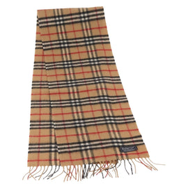 Burberrys Nova Check Scarf Wool Beige Auth am10148